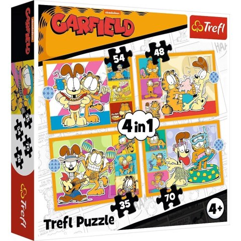 Puzzle 4w1 Garfield kocha lazanie Puzzle 4w1 Garfield kocha lazanie
