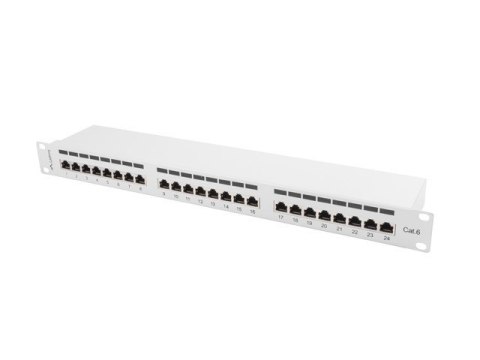 Patch Panel 24 Port 1U Kat.6 szary ekranowany Patch Panel 24 Port 1U Kat.6 szary ekranowany