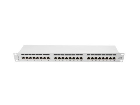 Patch Panel 24 Port 1U Kat.6 szary ekranowany Patch Panel 24 Port 1U Kat.6 szary ekranowany