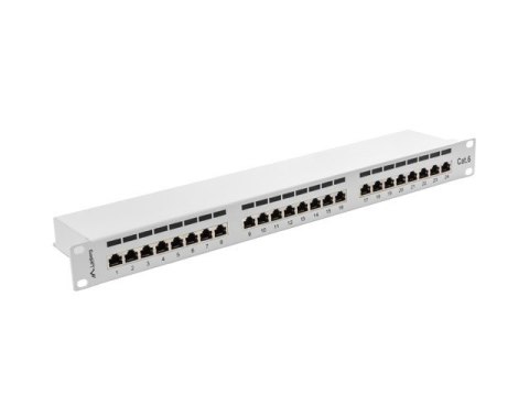 Patch Panel 24 Port 1U Kat.6 szary ekranowany Patch Panel 24 Port 1U Kat.6 szary ekranowany