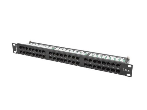 Patch Panel 48 Port 1U Kat.6 czarny Patch Panel 48 Port 1U Kat.6 czarny