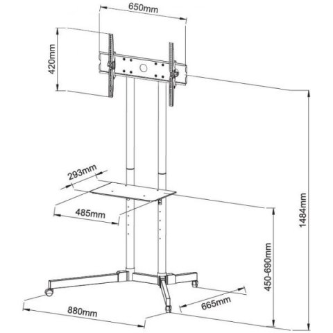 Stojak mobilny LCD/LED 30-65cali,60kg, regulowany
