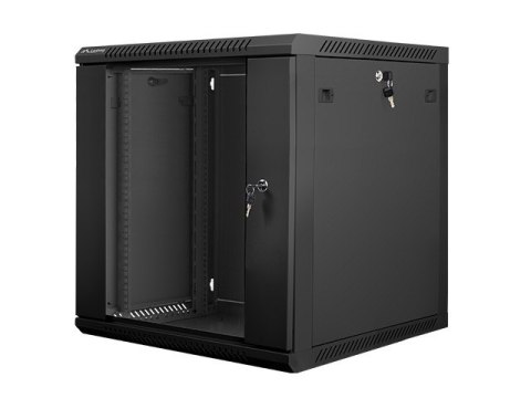 Szafa instalacyjna wisząca 19'' 12U 600X600mm czarna (drzwi szklane) Szafa instalacyjna wisząca 19'' 12U 600X600mm czarna (drzwi szklane)