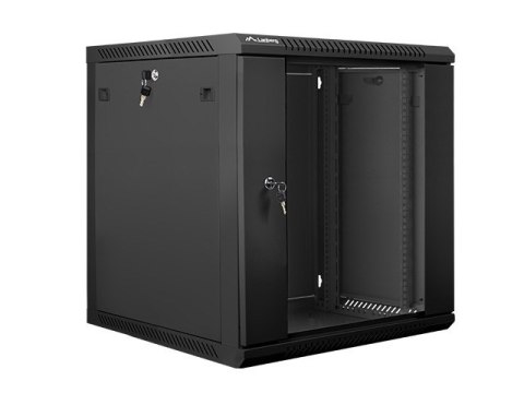 Szafa instalacyjna wisząca 19'' 12U 600X600mm czarna (drzwi szklane) Szafa instalacyjna wisząca 19'' 12U 600X600mm czarna (drzwi szklane)