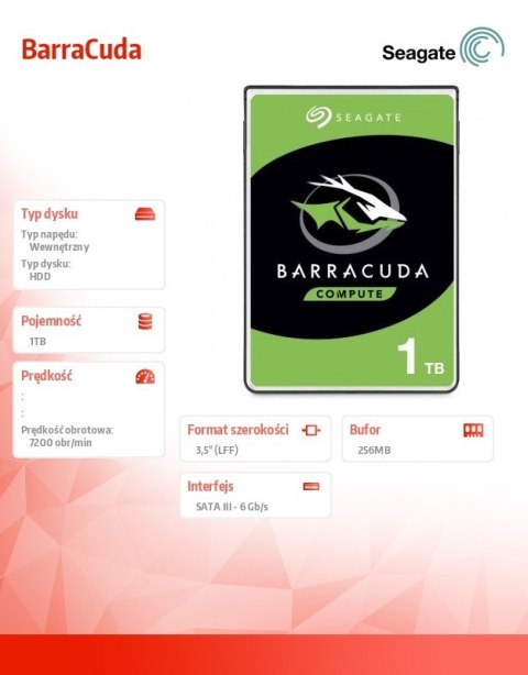 Dysk BarraCuda 1TB 3,5 256MB ST1000DM014 Dysk BarraCuda 1TB 3,5 256MB ST1000DM014