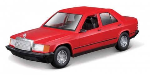 Model metalowy Mercedes Benz 190E 1987 1/24 czerwony Model metalowy Mercedes Benz 190E 1987 1/24 czerwony