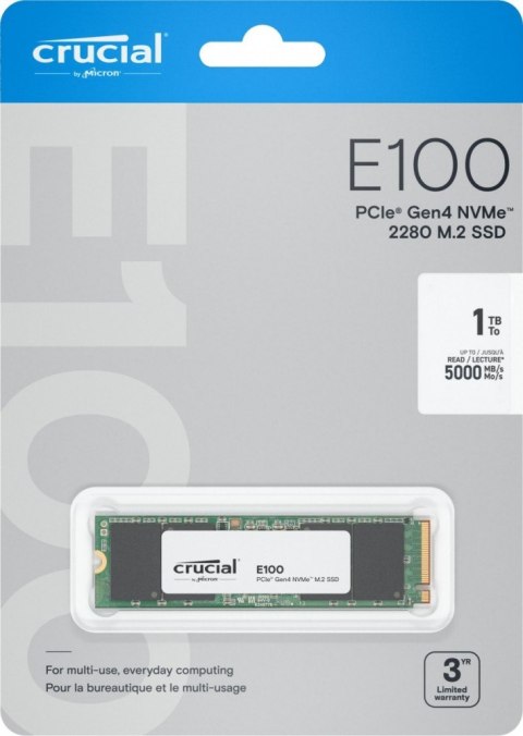 Dysk SSD E100 1TB M.2 NVMe 2280 PCIe 4.0 5000/4500 MB/s Dysk SSD E100 1TB M.2 NVMe 2280 PCIe 4.0 5000/4500 MB/s