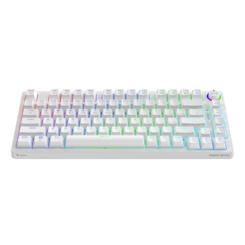 Klawiatura mechaniczna bezprzewodowa PHENIX WHITE Gateron Yellow, ABS Klawiatura mechaniczna bezprzewodowa PHENIX WHITE Gateron Yellow, ABS