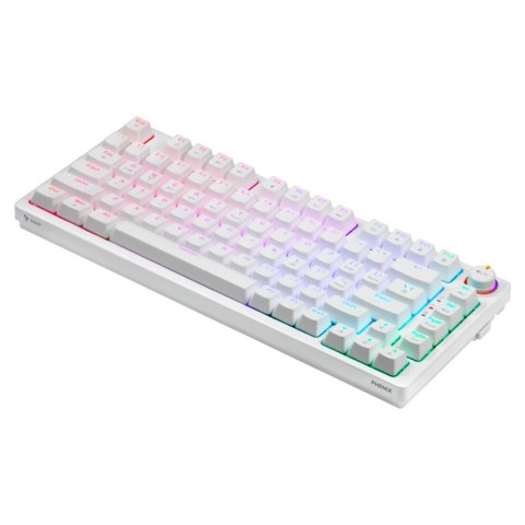 Klawiatura mechaniczna bezprzewodowa PHENIX WHITE Gateron Yellow, ABS Klawiatura mechaniczna bezprzewodowa PHENIX WHITE Gateron Yellow, ABS