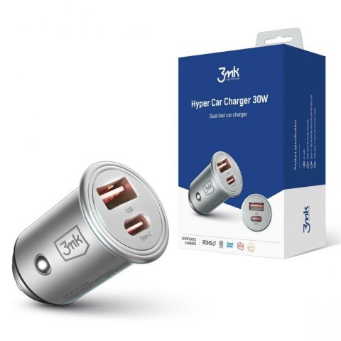 Ładowarka samochodowa 30W 1xUSB-C+USB-A PD Ładowarka samochodowa 30W 1xUSB-C+USB-A PD