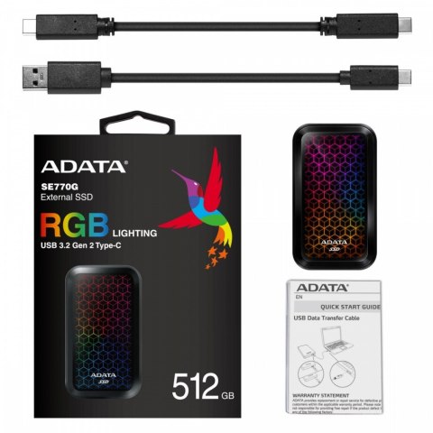 Dysk zewnętrzny SSD SE770 512GB USB3.2-A/C RGB Dysk zewnętrzny SSD SE770 512GB USB3.2-A/C RGB