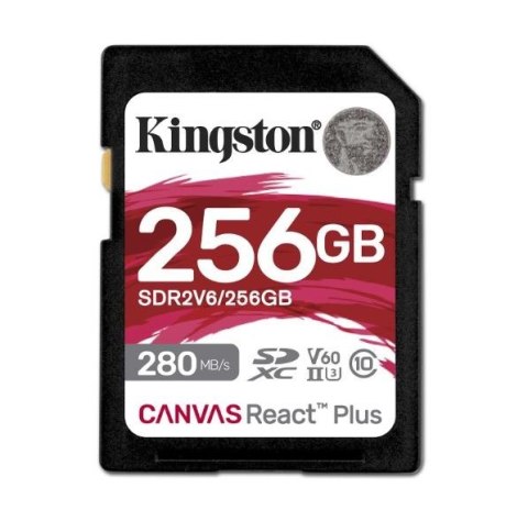 Karta pamięci SD 256GB React Plus 280/150/MB/s U3 V60 Karta pamięci SD 256GB React Plus 280/150/MB/s U3 V60