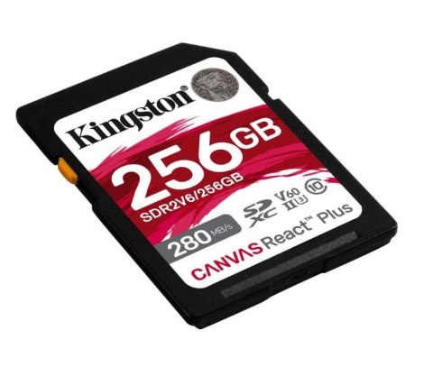 Karta pamięci SD 256GB React Plus 280/150/MB/s U3 V60 Karta pamięci SD 256GB React Plus 280/150/MB/s U3 V60
