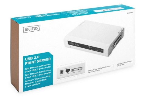 Serwer wydruku 10/100Mbps 2xUSB2.0 + 1xLPT Serwer wydruku 10/100Mbps 2xUSB2.0 + 1xLPT