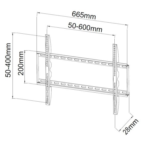 Uchwyt ścienny do TV 40-65 cali LED/LCD 50kg slim 28mm Uchwyt ścienny do TV 40-65 cali LED/LCD 50kg slim 28mm
