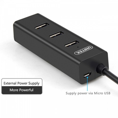 Hub 4x USB 3.0; BC1,2; CZARNY Hub 4x USB 3.0; BC1,2; CZARNY