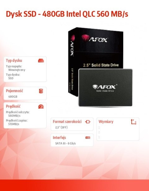 Dysk SSD - 480GB Intel QLC 560 MB/s Dysk SSD - 480GB Intel QLC 560 MB/s