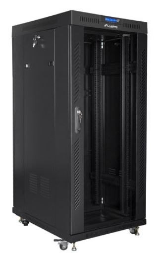 Szafa instalacyjna rack stojąca 19 cali 27u 800x1000 czarna drzwi szklane LCD (flat pack) Szafa instalacyjna rack stojąca 19 cali 27u 800x1000 czarna drzwi szklane LCD (flat pack)