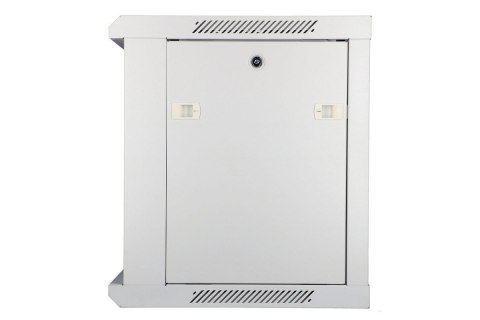 Szafka wisząca rack 9U 600x450 szara szklane drzwi