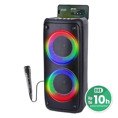 Głośnik FUNBOX BT MT3181 Bluetooth 5.0/TWS/MP3/MicroSD/USB/AUX/Equalizer/Jack 6.3/RGB/USB-C/ RMS 40W/PMPO 1000W