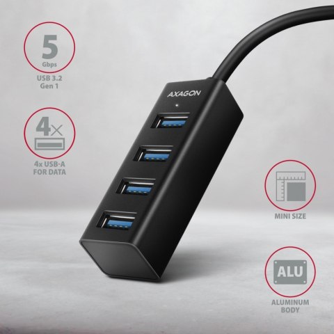 HUE-M1AL Hub 4-portowy Mini metalowy USB 3.2 Gen 1, 1.2m USB-A kabel HUE-M1AL Hub 4-portowy Mini metalowy USB 3.2 Gen 1, 1.2m USB-A kabel