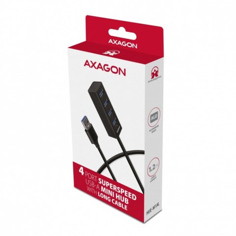 HUE-M1AL Hub 4-portowy Mini metalowy USB 3.2 Gen 1, 1.2m USB-A kabel HUE-M1AL Hub 4-portowy Mini metalowy USB 3.2 Gen 1, 1.2m USB-A kabel
