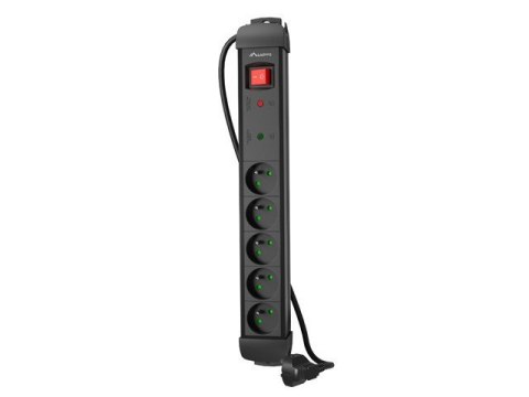 Listwa zasilająca 5.0m 5x230 cz SP1-05E-0500-BK