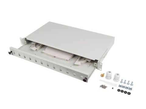 Przełącznica światłowodowa 12XSC simplex/12XLC duplex rack 19 1U szara + akcesoria Przełącznica światłowodowa 12XSC simplex/12XLC duplex rack 19 1U szara + akcesoria