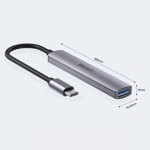 HUB USB-C; 3x USB-A 2.0 1x USB-A 5 Gbps Aluminiowy HUB USB-C; 3x USB-A 2.0 1x USB-A 5 Gbps Aluminiowy