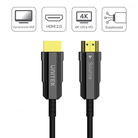 Kabel Optyczny HDMI 2.0 10m 4K60Hz C11072BK-10M Kabel Optyczny HDMI 2.0 10m 4K60Hz C11072BK-10M