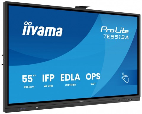 Monitor 55 cali TE5513A-B1AG INFRARED,40pkt,IPS,4K,7H,450cd/m2, WiFi,USB, ANDROID 14, Google EDLA,2x20W, UCHWYT CIENNY