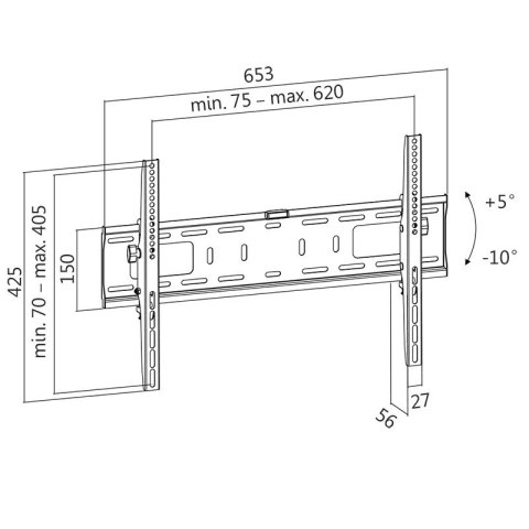 Uchwyt ścienny LCD/LED VESA, 37-70', max. 50kg Uchwyt ścienny LCD/LED VESA, 37-70', max. 50kg