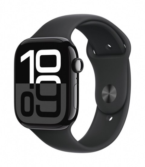 Watch Series 10 GPS + Cellular, koperta 46 mm z aluminium w kolorze onyksu z paskiem sportowym w kolorze czarnym - rozmiar M/L Watch Series 10 GPS + Cellular, koperta 46 mm z aluminium w kolorze onyksu z paskiem sportowym w kolorze czarnym - rozmiar M/L