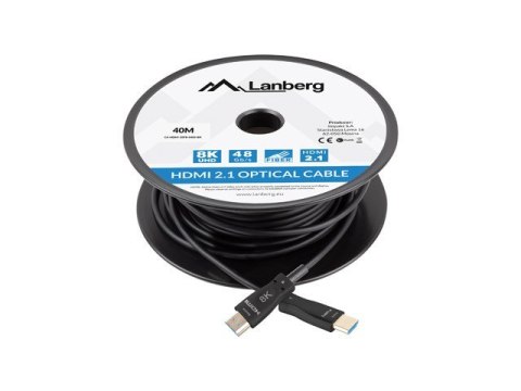 Kabel HDMI M/M v2.1 40M 8K czarny optyczny AOC Kabel HDMI M/M v2.1 40M 8K czarny optyczny AOC