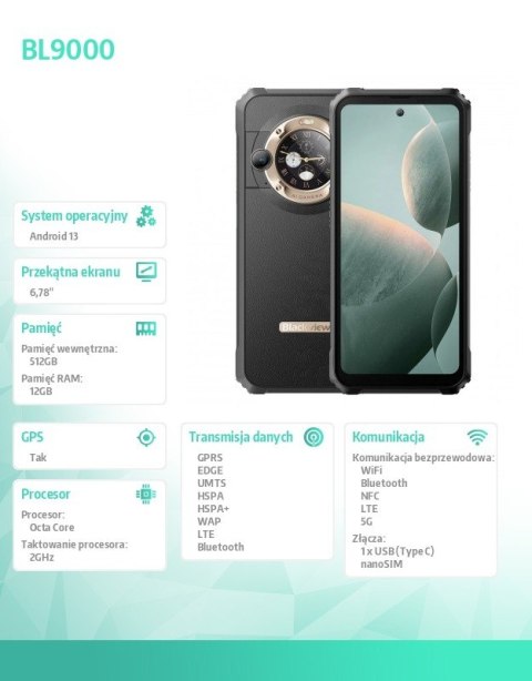Smartfon BL9000 5G 12/512GB złoty