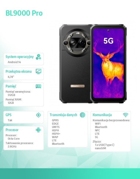 Smartfon BL9000 Pro 5G 12/512GB czarny