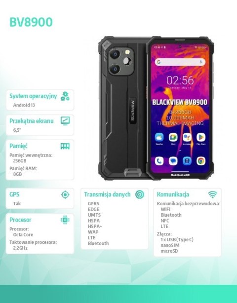 Smartfon BV8900 8/256GB czarny Smartfon BV8900 8/256GB czarny