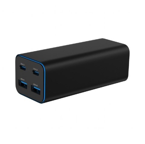 Ładowarka uniwersalna 100W GaN 2xUSB-A 2xUSB-C szybkie ładowanie czarna Ładowarka uniwersalna 100W GaN 2xUSB-A 2xUSB-C szybkie ładowanie czarna