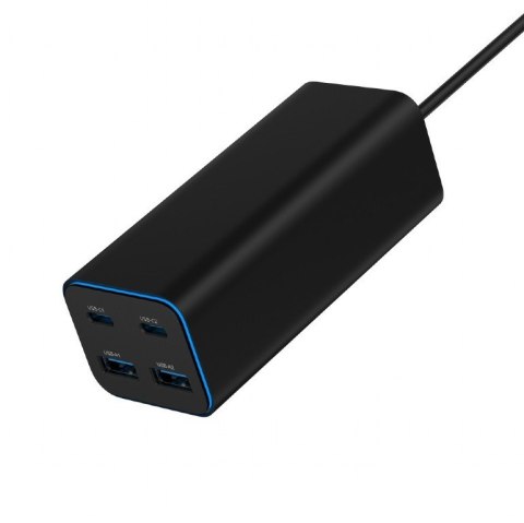 Ładowarka uniwersalna 100W GaN 2xUSB-A 2xUSB-C szybkie ładowanie czarna Ładowarka uniwersalna 100W GaN 2xUSB-A 2xUSB-C szybkie ładowanie czarna