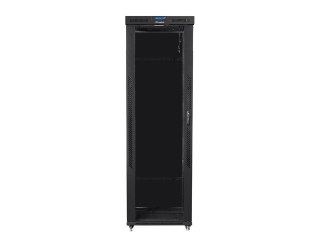Szafa instalacyjna rack stojąca 19 47U 800x1000 czarna, drzwi szklane LCD (Flat pack)