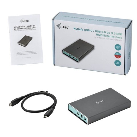 Obudowa MySafe USB 3.0/USB-C Gen.2, 2x dysk SATA M.2, RAID 0/1/JBOD Obudowa MySafe USB 3.0/USB-C Gen.2, 2x dysk SATA M.2, RAID 0/1/JBOD