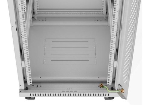 Szafa stojąca rack 19'' 22U 600x800 szara drzwi szklane LCD flack pack