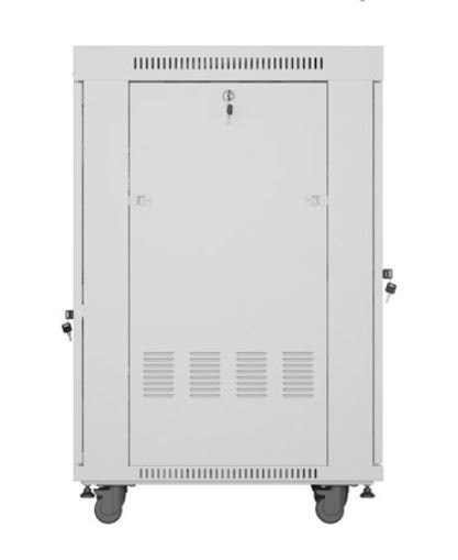 Szafa stojąca rack 19'' 22U 600x800 szara drzwi szklane LCD flack pack