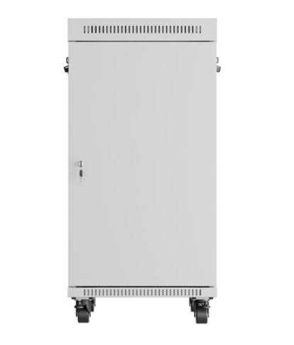 Szafa stojąca rack 19'' 22U 600x800 szara drzwi szklane LCD flack pack