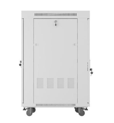 Szafa stojąca rack 19'' 22U 600x800 szara drzwi szklane LCD flack pack