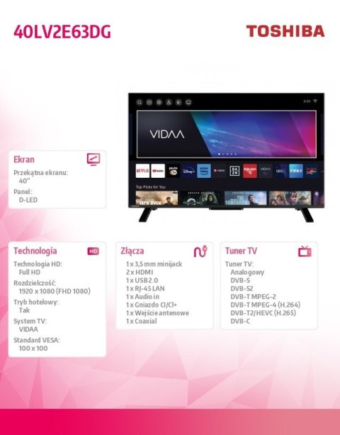 Telewizor LED 40 cali 40LV2E63DG