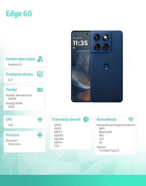 Smartfon Edge 60 12/256GB Gibraltar Sea-Blue Smartfon Edge 60 12/256GB Gibraltar Sea-Blue
