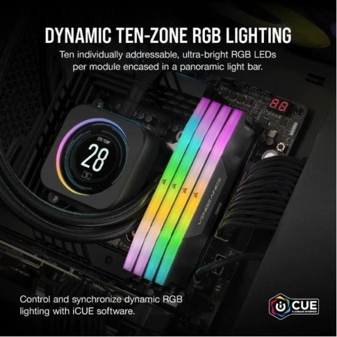 Pamięć DDR5 VENGEANCE RGB 64GB/6000 (2x32GB) CL30 AMD EXPO Pamięć DDR5 VENGEANCE RGB 64GB/6000 (2x32GB) CL30 AMD EXPO