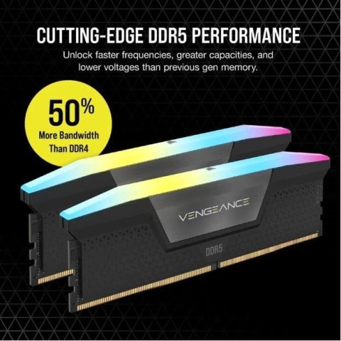 Pamięć DDR5 VENGEANCE RGB 64GB/6000 (2x32GB) CL30 AMD EXPO Pamięć DDR5 VENGEANCE RGB 64GB/6000 (2x32GB) CL30 AMD EXPO