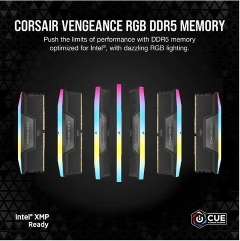 Pamięć DDR5 VENGEANCE RGB 64GB/6000 (2x32GB) CL30 AMD EXPO Pamięć DDR5 VENGEANCE RGB 64GB/6000 (2x32GB) CL30 AMD EXPO